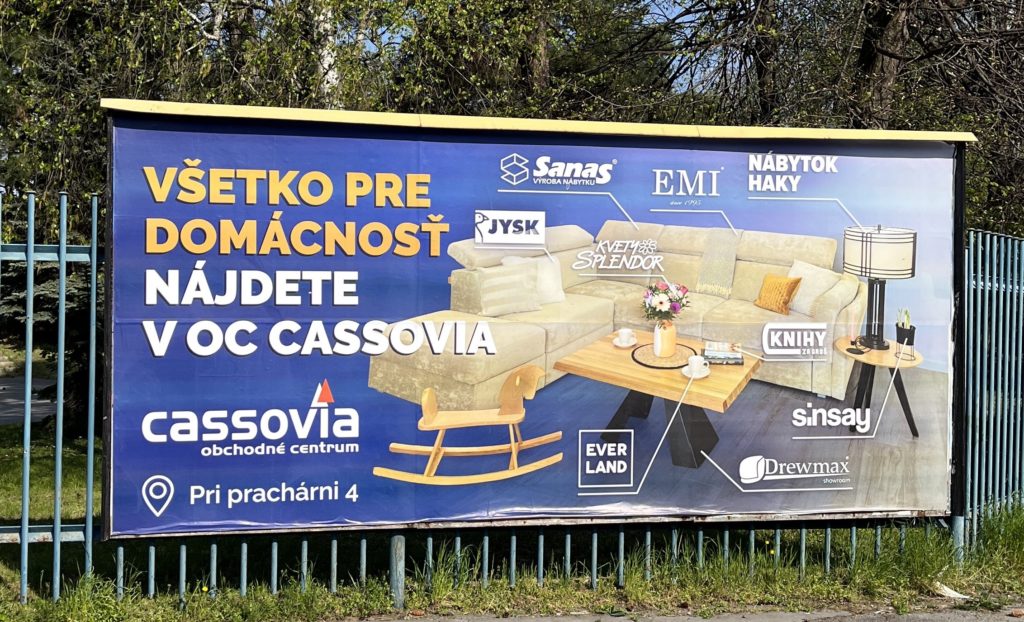 Billboard obchodné centrum Cassovia Košice